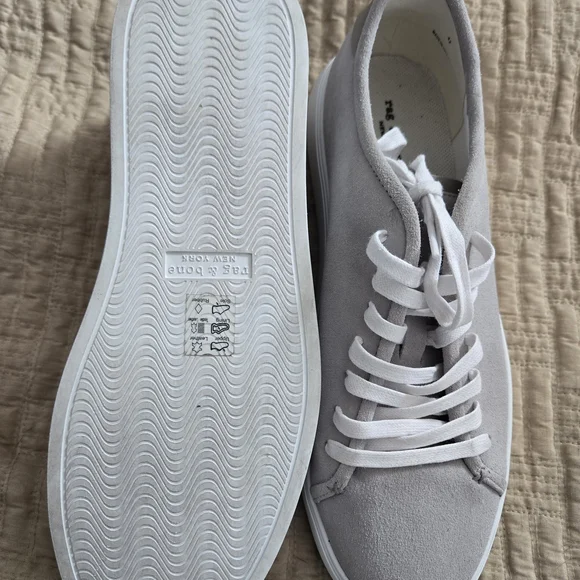 Rag & Bone Light Gray Suede Men's Sneakers - Picture 2 of 8